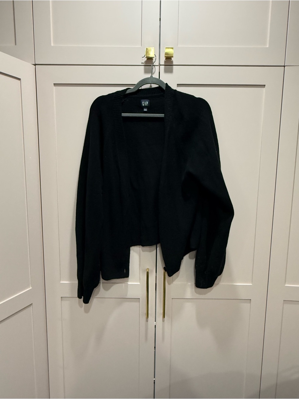 GAP Black Open-Front Knit Cardigan